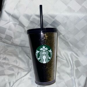 Navy blue & gold glitter Starbucks tumbler